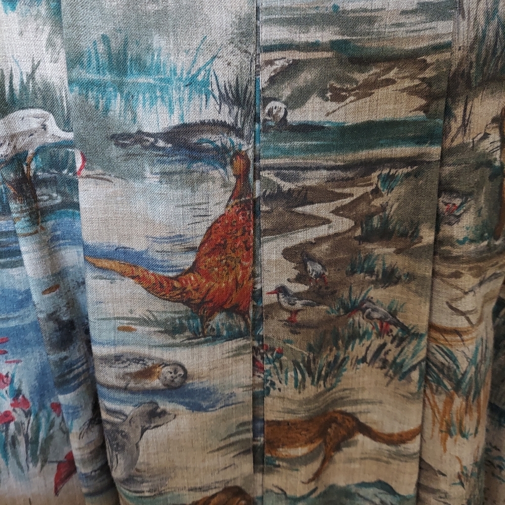 Vintage Geiger Wool Pleated Midi Skirt Nature  Animal Print Austria 42 Sz 10-12 - Picture 5 of 17